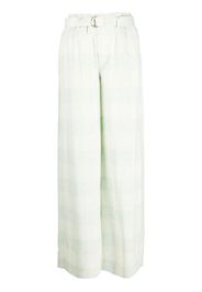 Rodebjer checked belted palazzo trousers - Verde