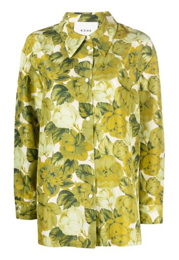 Róhe floral-print silk shirt - Verde