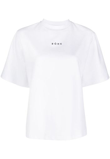 Róhe logo-print crewneck T-shirt - Bianco