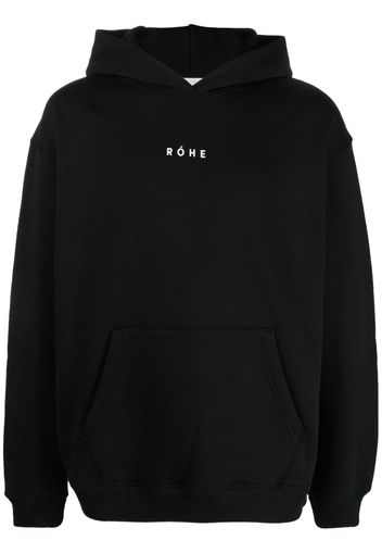 Róhe logo-print long-sleeved hoodie - Nero