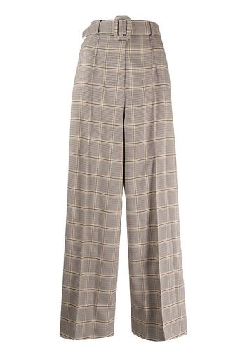 Rokh Pantaloni con cintura in pied-de-poule - Marrone