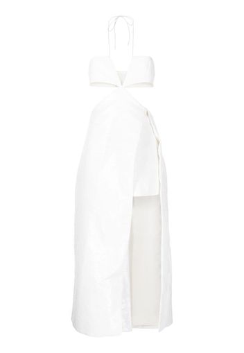 Rokh open cut sequin dress - Bianco
