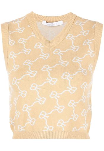 Rokh monogram pattern knitted vest - Toni neutri