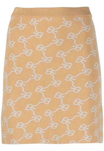 Rokh monogram pattern knitted skirt - Toni neutri