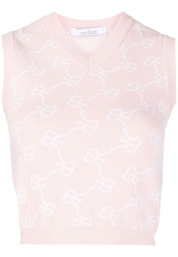 Rokh Canotta crop con monogramma - Rosa