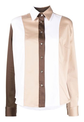 Rokh Camicia con design color-block - Marrone