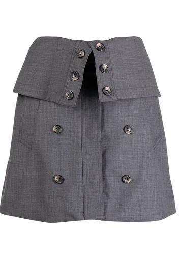 Rokh A-line decorative-buttoned miniskirt - Grigio