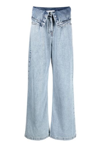 Rokh layered wide-leg jeans - Blu