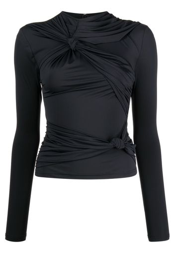 Rokh knot-detail long-sleeved top - Nero