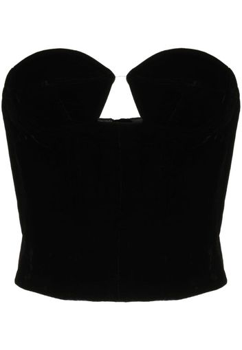 Rokh cut-out velvet-effect bustier - Nero