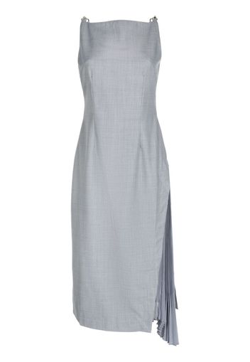 Rokh side-pleats midi dress - Grigio