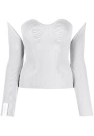 Rokh ribbed-knit bustier-style top - Grigio