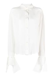 Rokh ruffle-cuffs silk shirt - Bianco