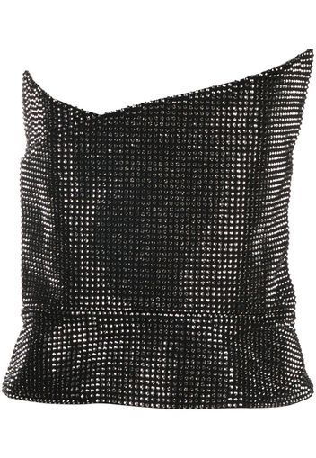 Roland Mouret crystal-embellished asymmetric top - Nero