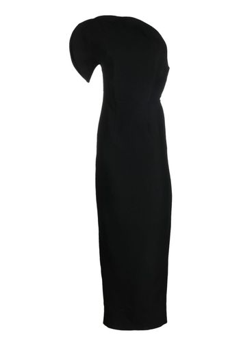 Roland Mouret asymmetric silk-wool maxi dress - Nero