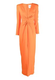 Roland Mouret twist long-sleeve maxi dress - Arancione