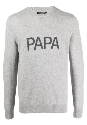 Ron Dorff embroidered-slogan cashmere jumper - Grigio