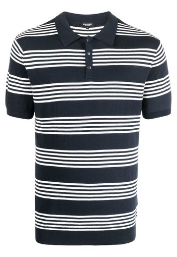 Ron Dorff stripe-print polo shirt - Blu