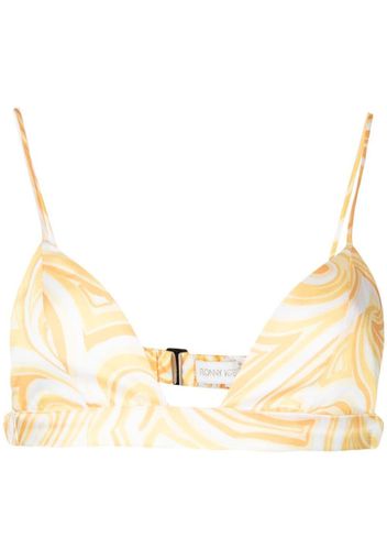 Ronny Kobo swirl print bralette top - Giallo