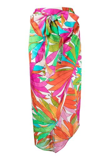 Ronny Kobo floral-print wrap high-low skirt - Multicolore