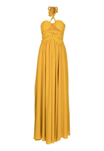 Ronny Kobo halterneck cut-out long dress - Giallo