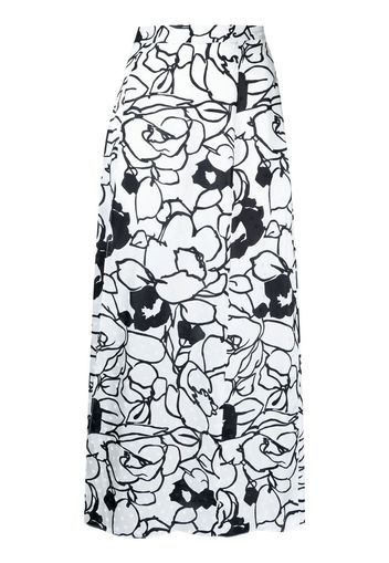 Ronny Kobo floral-print A-line skirt - Bianco