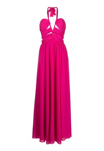 Ronny Kobo Ally cut-out halterneck gown - Rosa