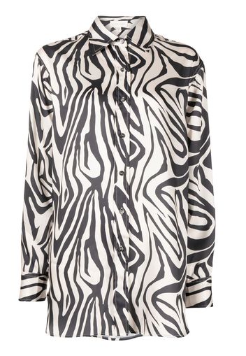 Ronny Kobo zebra-print satin shirt - Nero