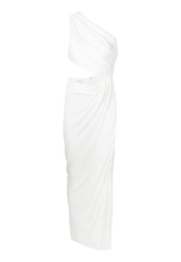 Ronny Kobo one-shoulder cut-out draped gown - Bianco