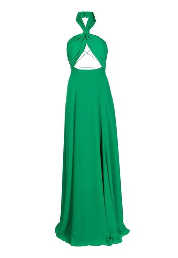 Ronny Kobo cut-out halterneck gown - Verde