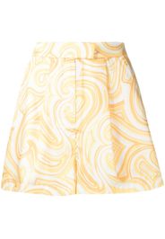 Ronny Kobo swirl-print high-waist shorts - Giallo