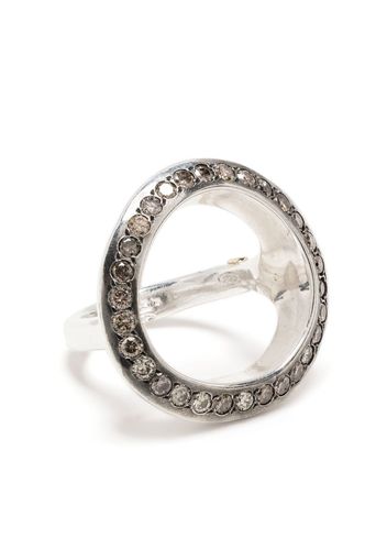 Rosa Maria cut-out pavé diamond ring - Argento