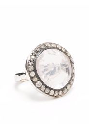 Rosa Maria crystal-embellished ring - Argento