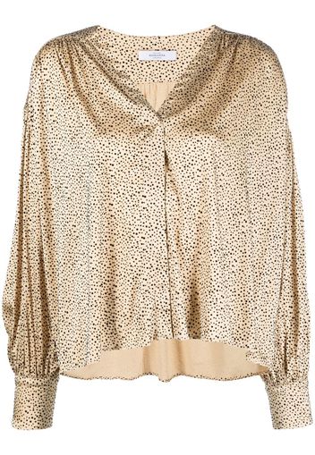 Roseanna dot-print V-neck blouse - Toni neutri