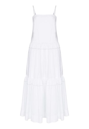 tiered cotton poplin maxi dress