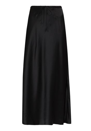 Rosetta Getty drawstring silk midi skirt - Nero