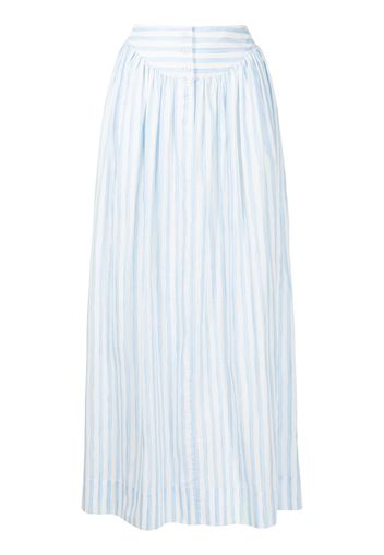 Rosetta Getty striped cotton maxi skirt - Blu