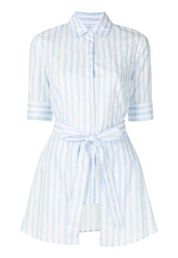 Rosetta Getty striped tie-front cotton shirt - Blu