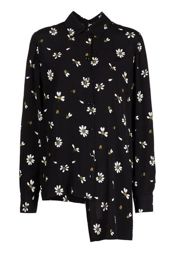 Rosetta Getty floral-print split poplin shirt - Nero