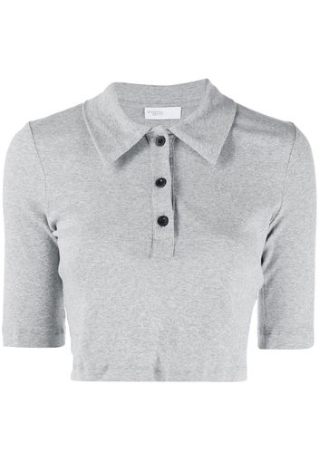 Rosetta Getty short-sleeved cropped polo shirt - Grigio