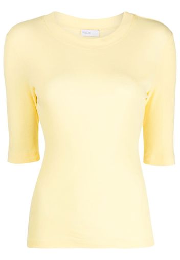 Rosetta Getty T-shirt girocollo con maniche crop - Giallo