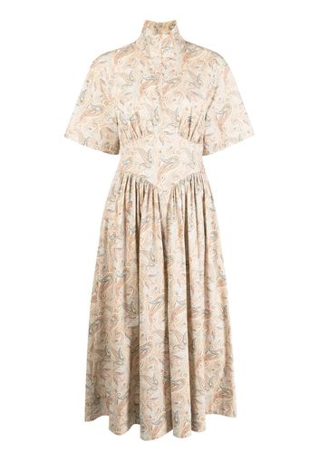 Rosetta Getty Abito midi con stampa paisley - Marrone