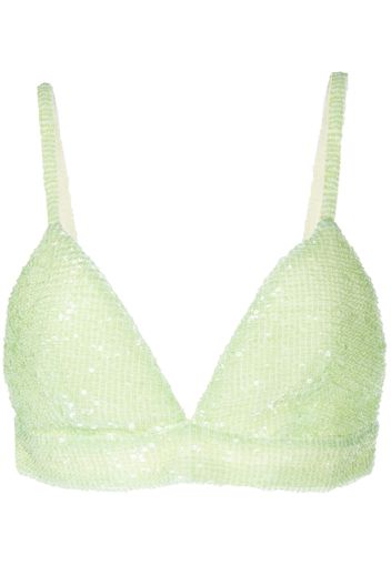 Rosetta Getty Bralette con paillettes - Verde