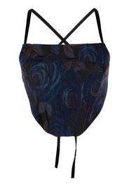 Rosetta Getty Top a fiori con schiena scoperta - Blu