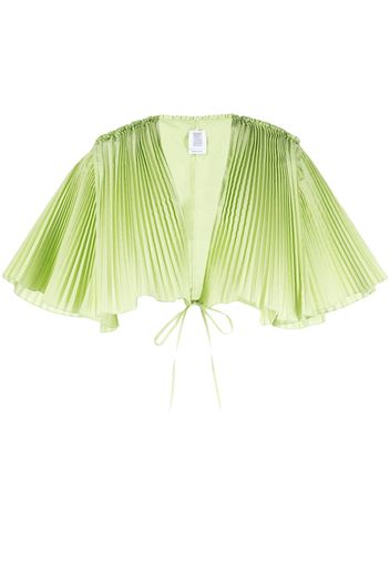 ROSIE ASSOULIN pleated cropped blouse - Verde