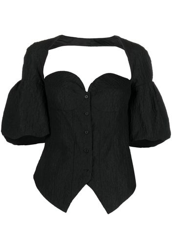 Rosie Assoulin Blusa con scollo a cuore - Nero