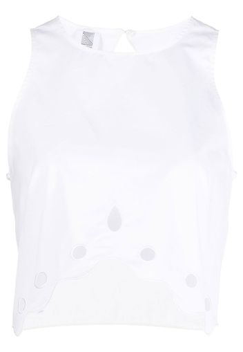 Rosie Assoulin Top corto smanicato con inserti - Bianco