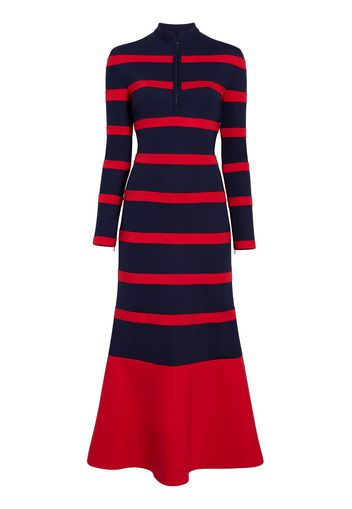 Rosie Assoulin stripe-pattern cut-out detailing dress - Nero