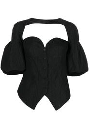 Rosie Assoulin Blusa con scollo a cuore - Nero