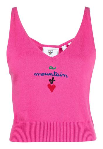 Rossignol Top crop con ricamo - Rosa